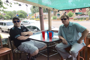 Hanging Out Pre-Show 2: Joe and Johnny on the Horsefly patio.